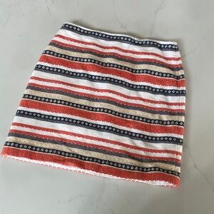 LOFT Red and Black Striped Mini Skirt